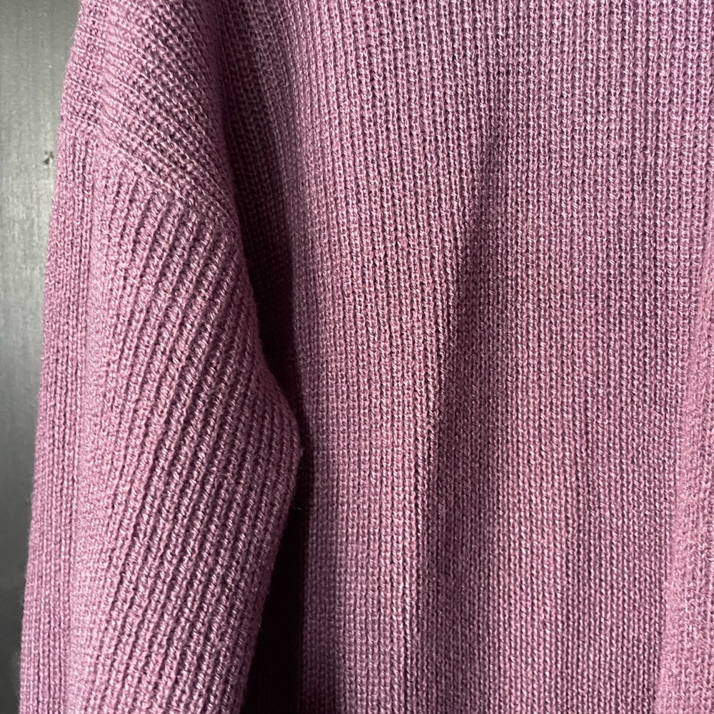 Lilac Open-Front Ribbed Cardigan Sweater - Picture 4 of 4